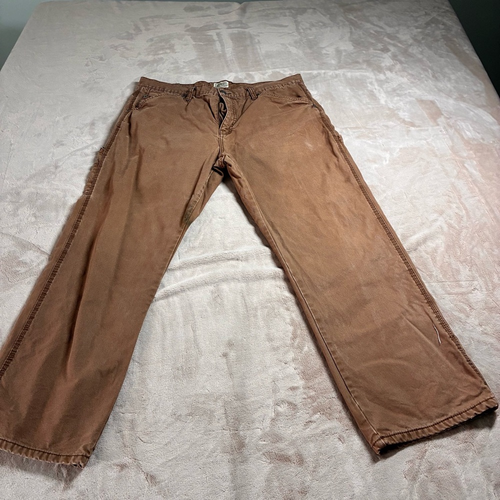 Schmidt Workwear Brown Lined Canvas Utility Pants Men’s 40x32 Some Wear
